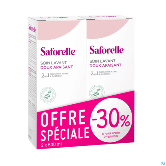 Saforelle Soin Lavant Doux 2 x 500 mL + 100 mL