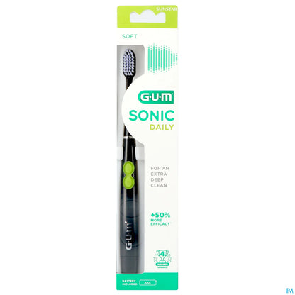G.U.M Sonic Daily Brosse à Dents Électrique Noire à Piles 4100