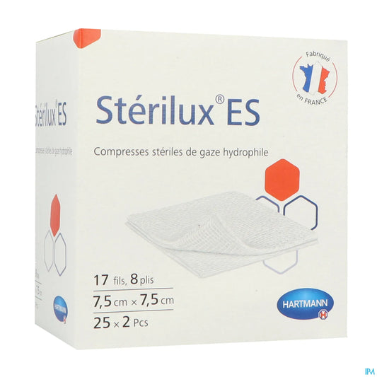 Compresse Stérile 7,5 x 7,5 cm 25 Sachets de 2