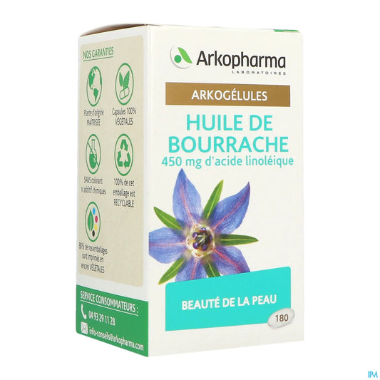 Arkogélules Organic Borage Oil 180 Capsules