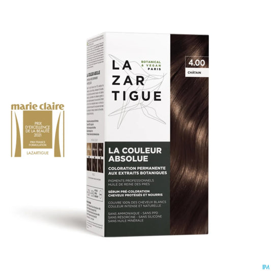 JF Lazartigue Couleur Absolue Tintura Per Capelli 4.00 Kit Colorazione Per Capelli Castano Cioccolato