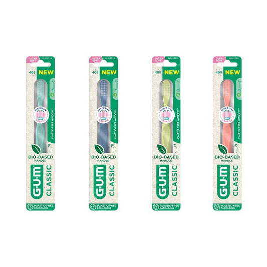 GUM Classic Bio-Sourced Ultra Soft Compact Toothbrush X1