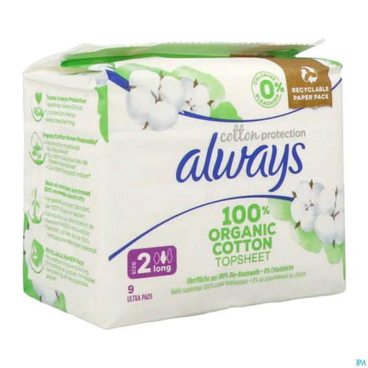 Cotton Protection Ultra Long Avec Ailettes 100% Cotton Bio