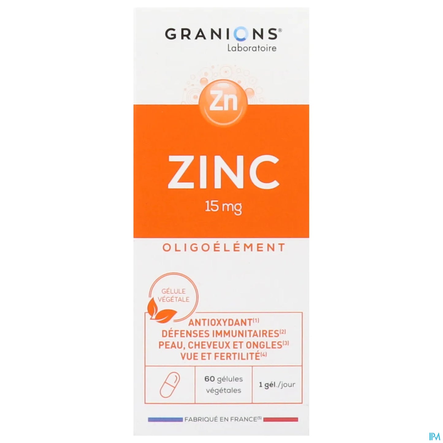 Zinc 15mg 60 Gélules