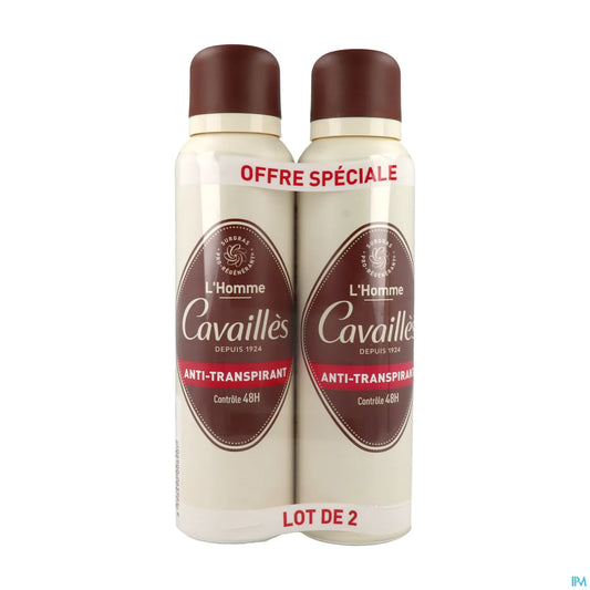 Rogé Cavaillès Absorb+ Homme Anti-Traspirante Spray 48H Confezione da 2 x 150 ml