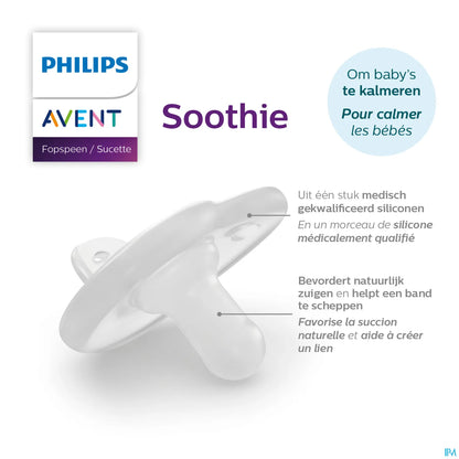 Avent Sucette Soothie Bleue 0 à 6 Mois 2 unités