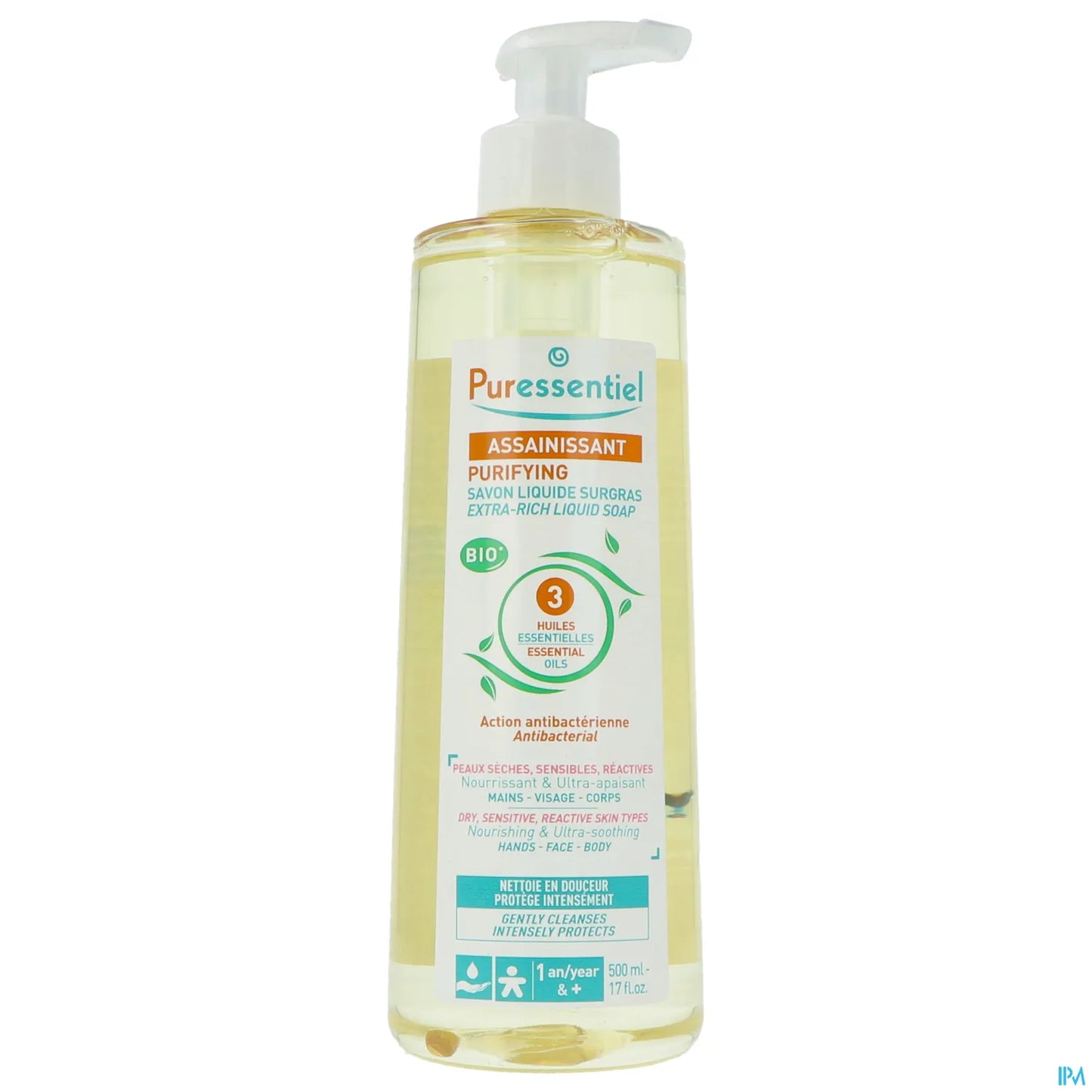Sapone igienizzante supergrasso biologico con 3 oli essenziali 500 ml