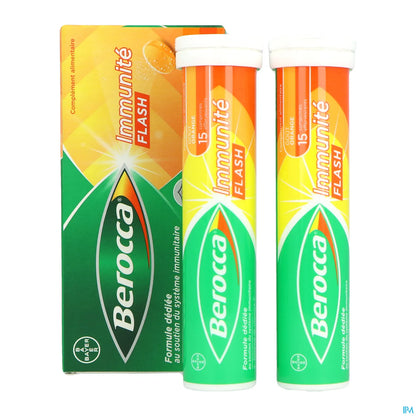 Bayer Berocca Immunity Flash Orange Flavor 30 Effervescent Tablets