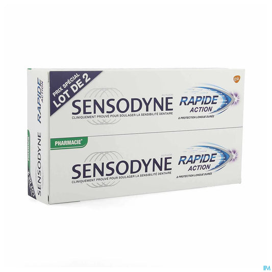 Dentifricio ad azione rapida 2x75 ml