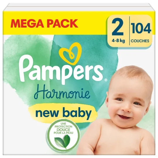 Pannolini Pampers Harmonie New Baby taglia 2 4-8 kg 104 unità