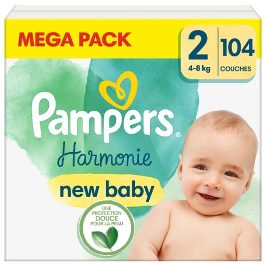 Pannolini Pampers Harmonie New Baby taglia 2 4-8 kg 104 unità