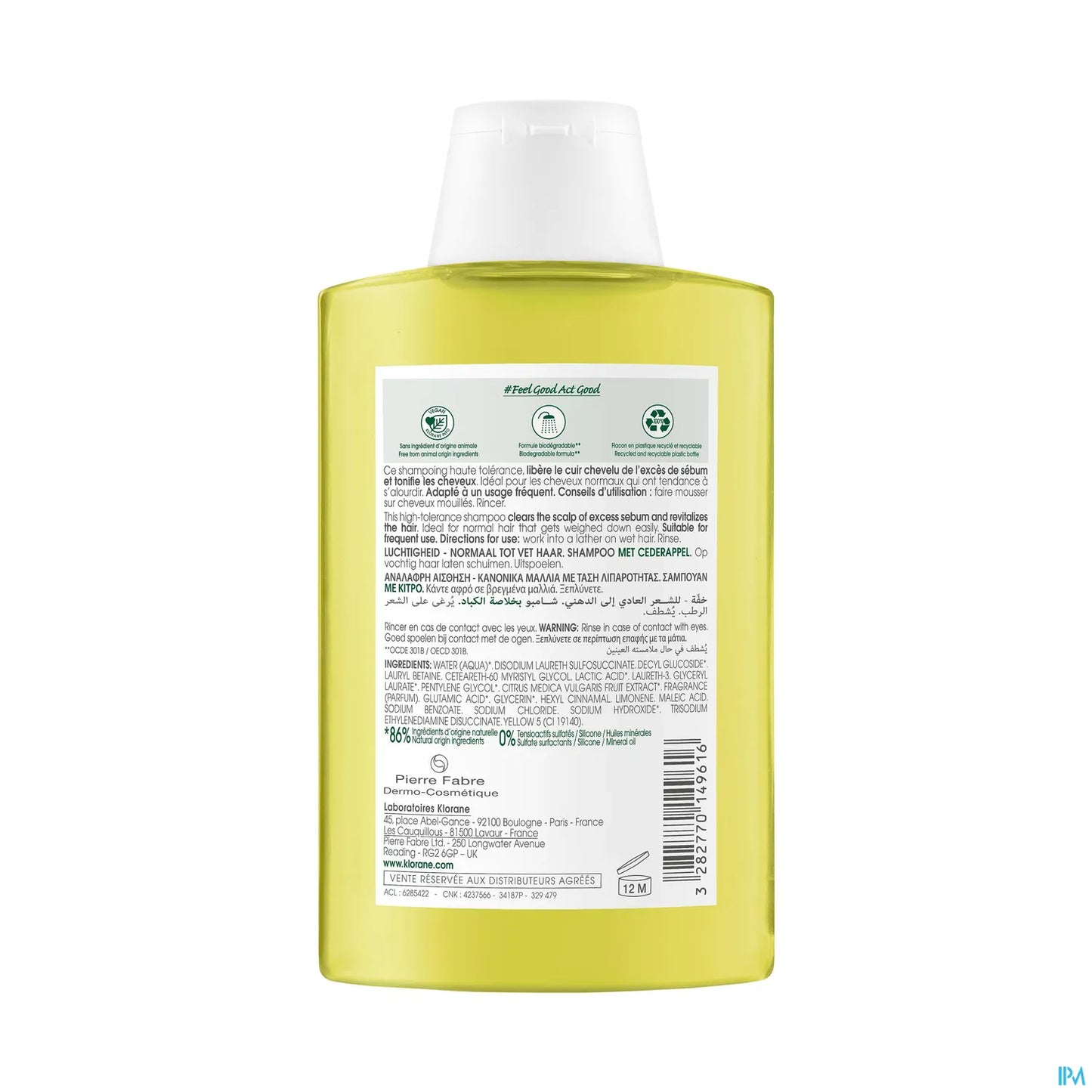 Shampoo Purificante Leggerezza 200ml Cedrat Capelli Normali