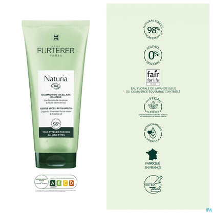 Naturia Shampooing Micellaire Douceur Bio Sans Sulfates 200ml