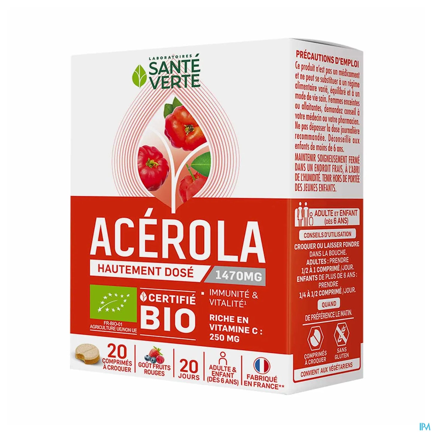 Santé Verte Acérola Bio 20 comprimés