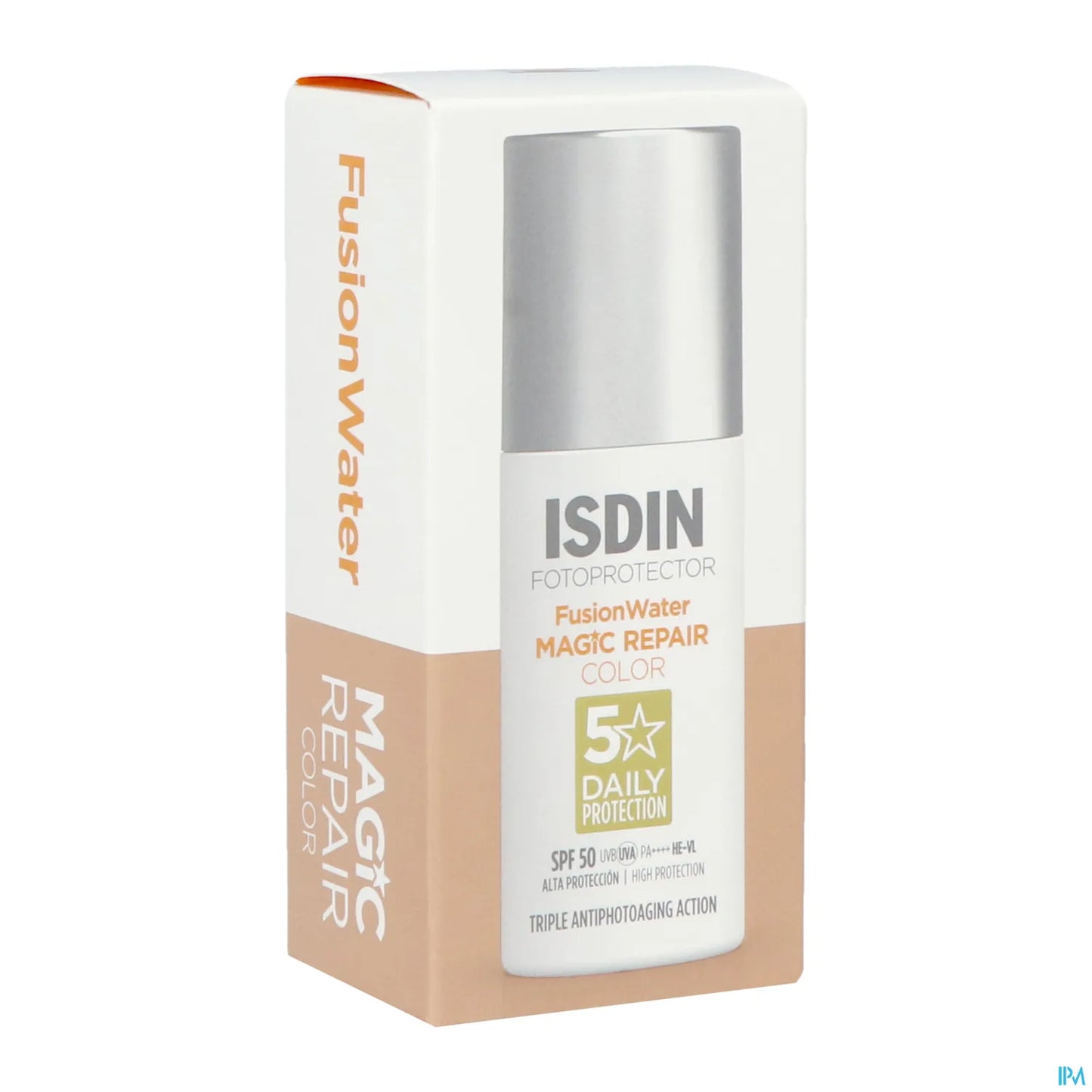 Fotoprotector Fusion Water Magic Repair Crème Solaire Visage Teintée SPF50 50ml