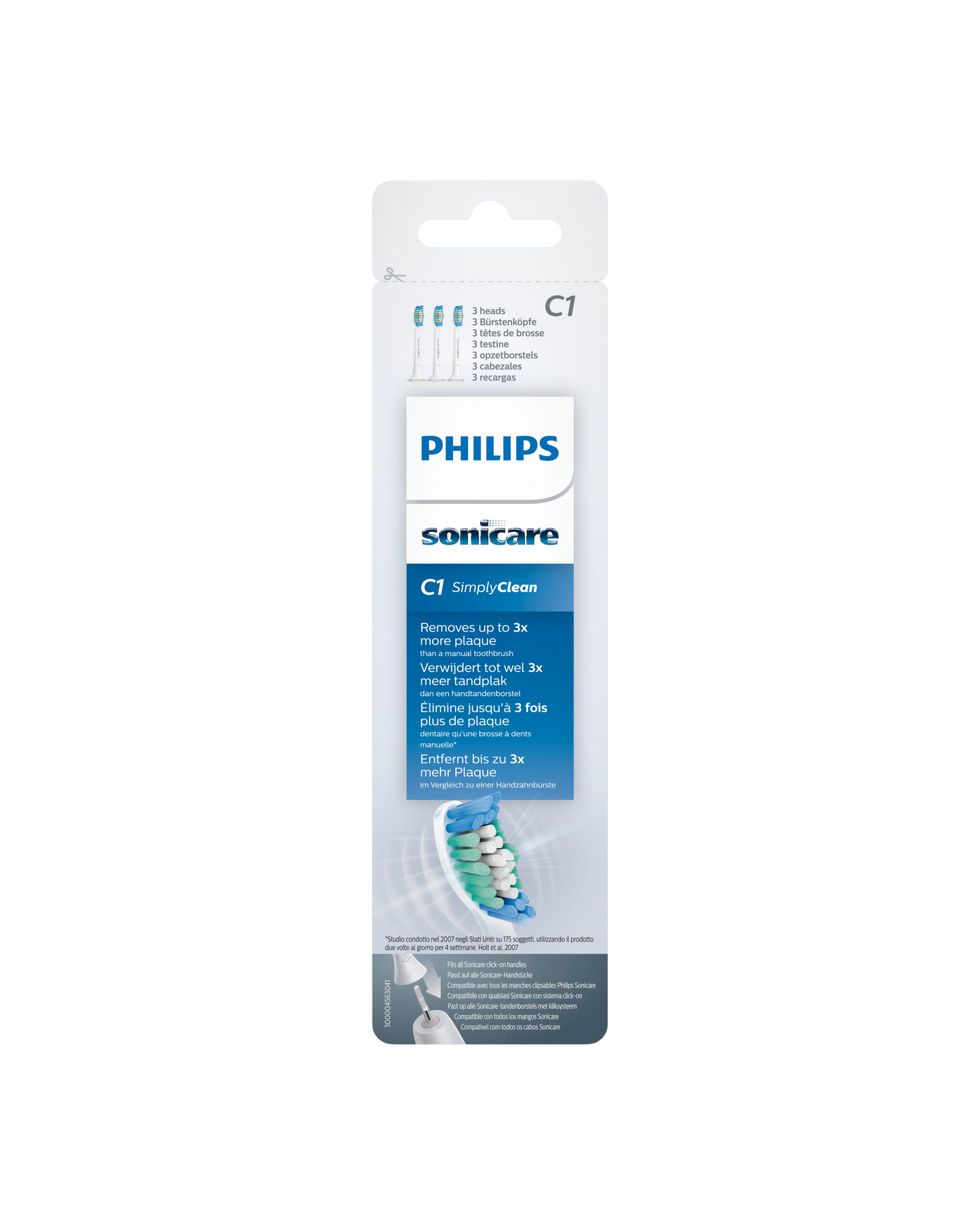 Philips Sonicare Simply Clean C1 Pack 3 Têtes de Brosse à Dents