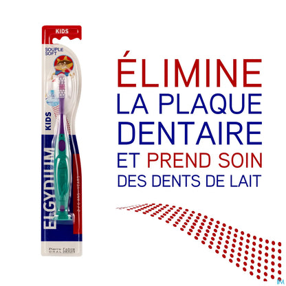 Spazzolino da denti morbido per bambini 2-6 anni viola 1 pezzo