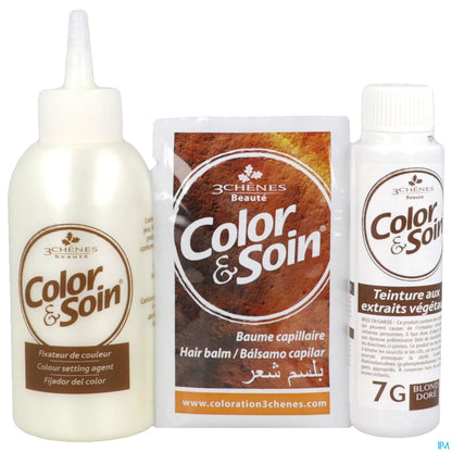 3 Chênes Color &amp; Soin Golden Blonde 7G - Permanent Coloration 1 case