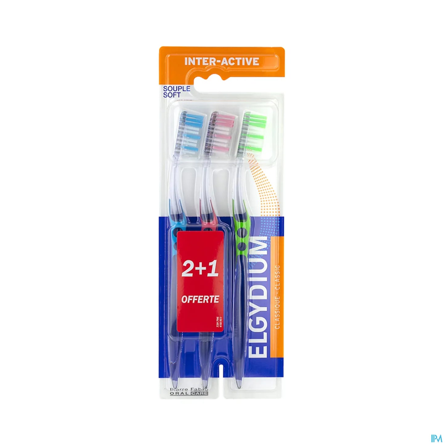 Set di 3 spazzolini da denti morbidi Inter Active Trio