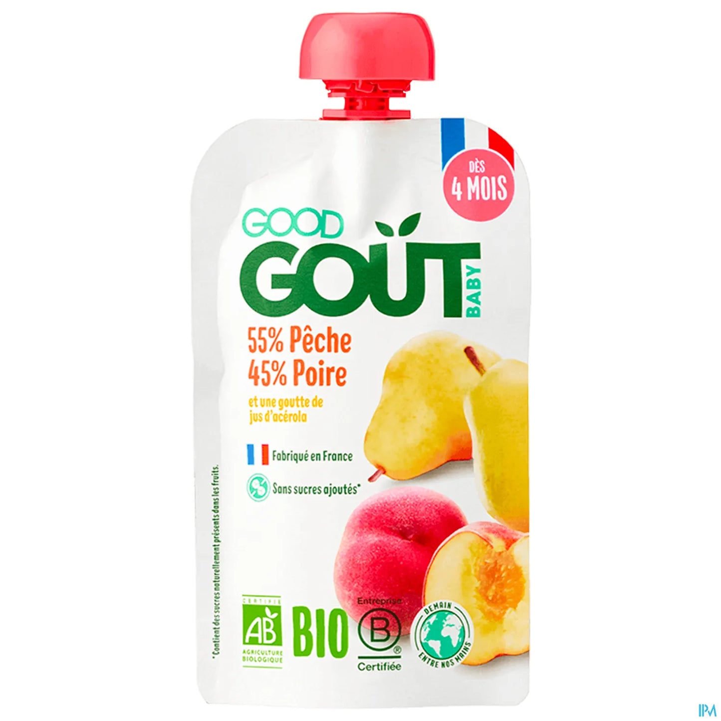 Purée de Fruit Pêche Poire 120g