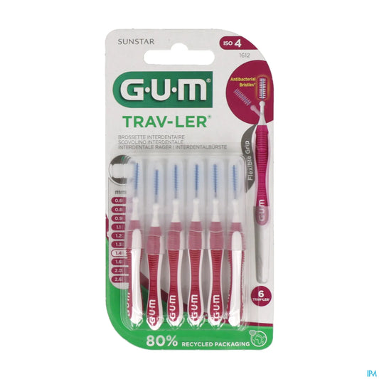 Trav-Ler Brossettes Interdentaires Réutilisables Taille 1.4mm Fuschia 6pcs