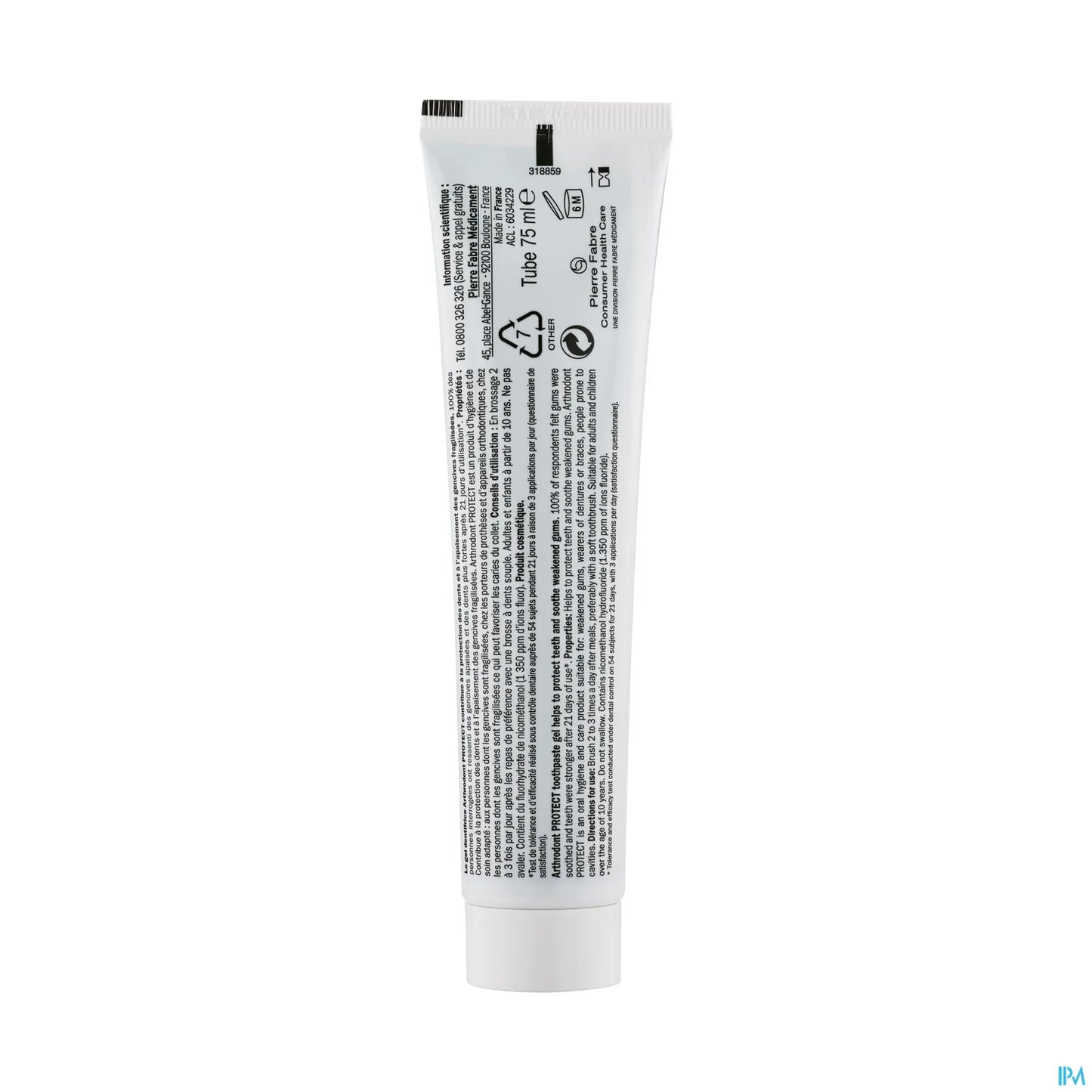 Protect Dentifrice Gel Fluore Dents Et Gencives 75ml