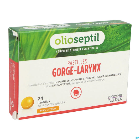 Gorge Larynx Pastilles Miel Citron Boite 24