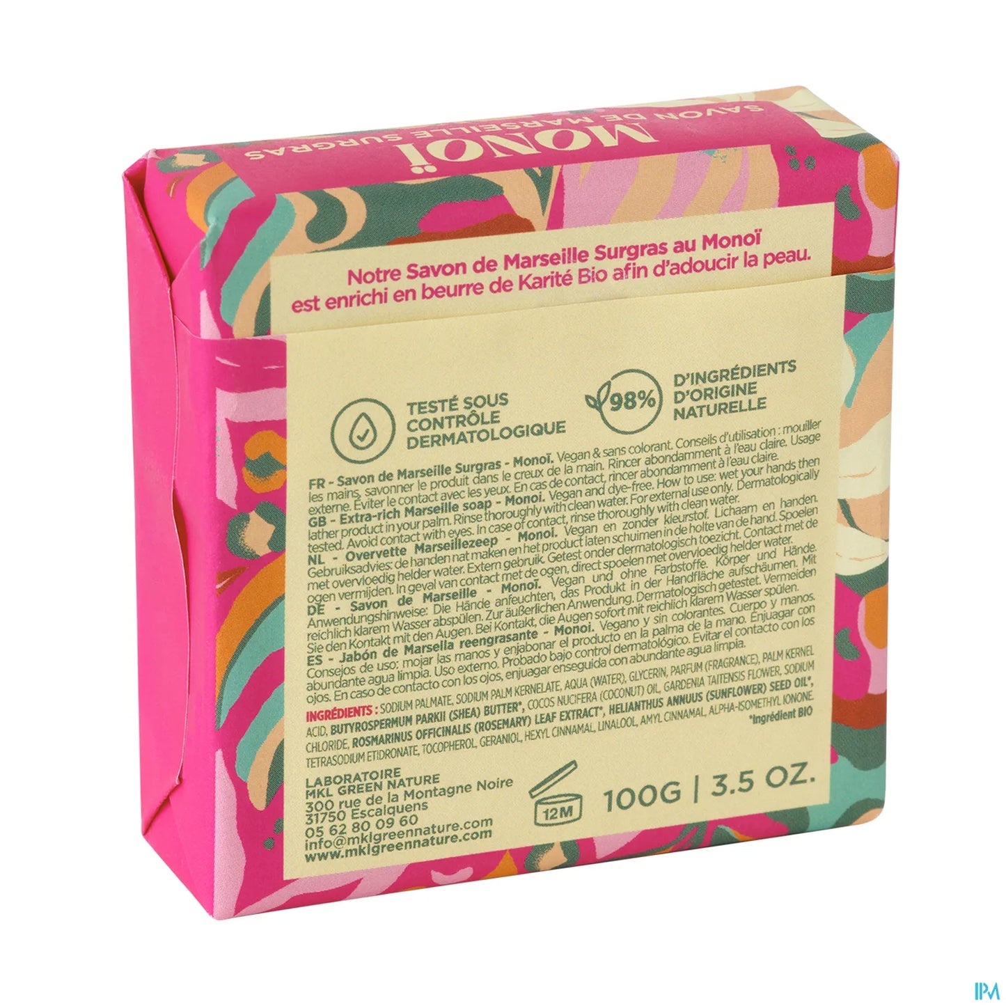 Green Nature Sapone di Marsiglia Surgras Monoï 100g Edizione Limitata
