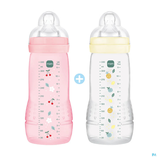 Biberon Easy Active 330ml Berry Pearl Lot de 2