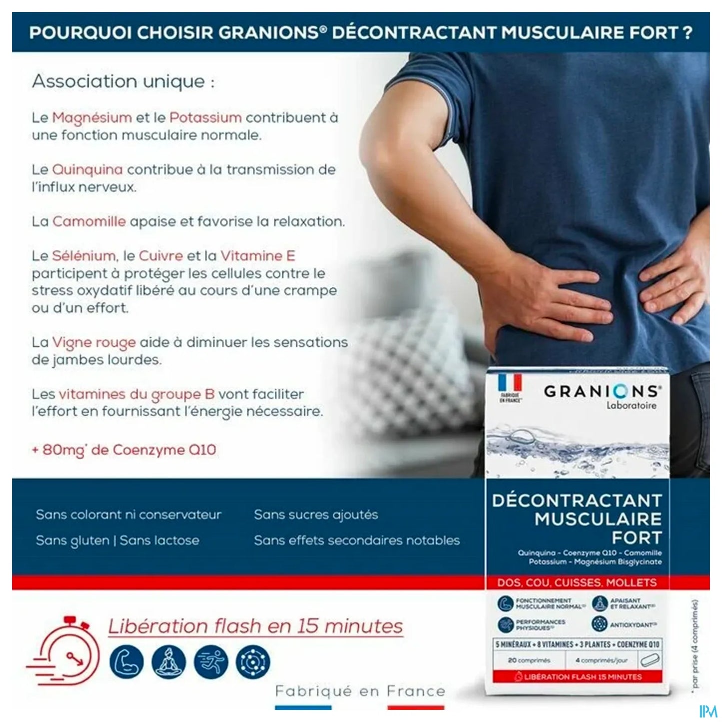 Décontractant Musculaire Fort 20 Comprimés