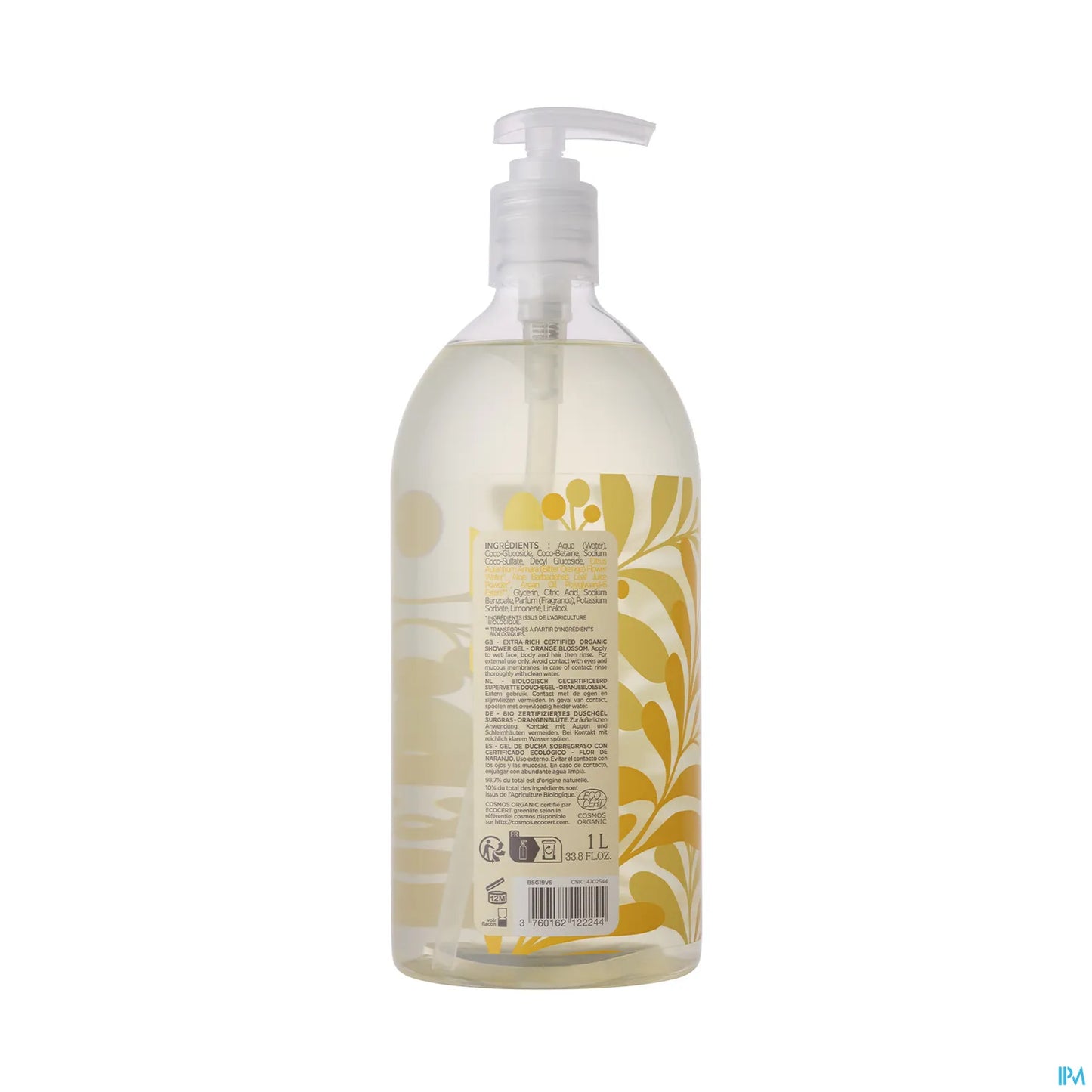 Green Nature Gel Douche Surgras Fleur d'Oranger Bio 1L