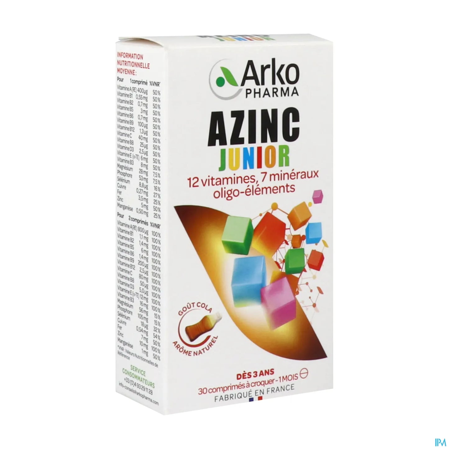Azinc Vitality Junior 30 Tablets Cola