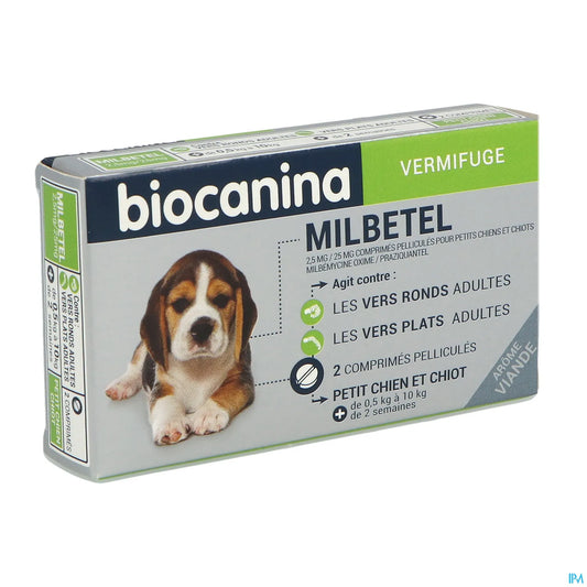 Milbetel Wormer for Puppies and Small Dogs 2 Tablets