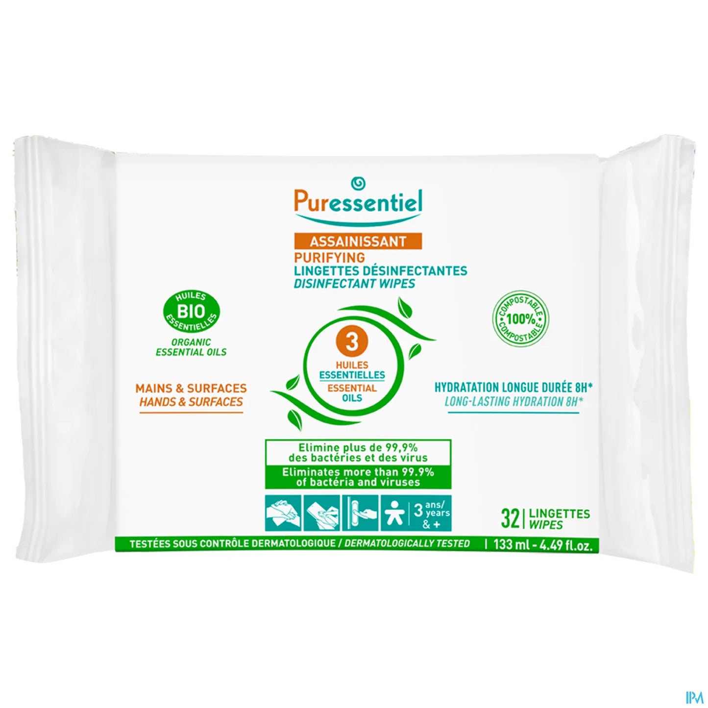 Lingettes Désinfectantes Mains Et Surfaces 32 Lingettes