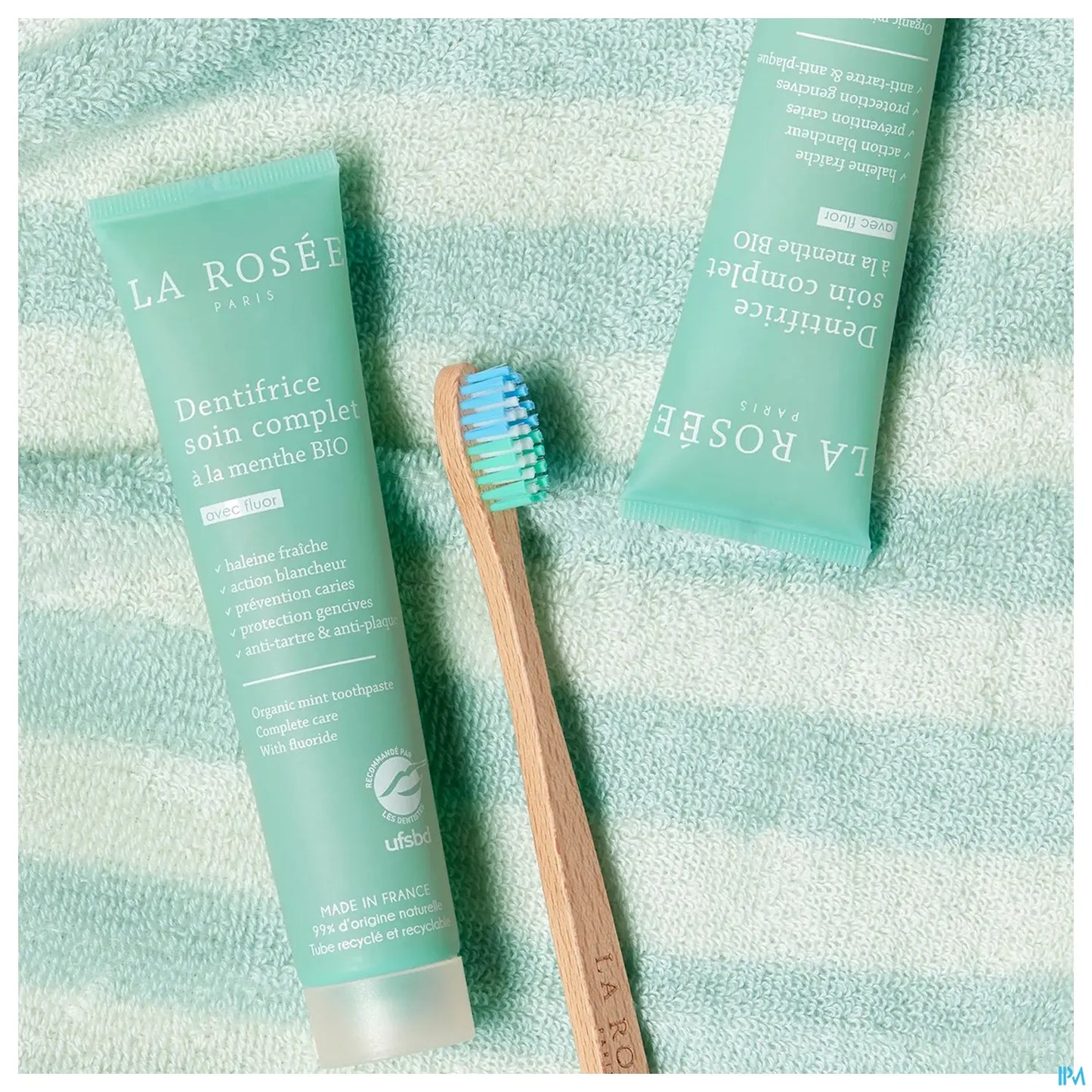 Dentifrice Soin Complet à la Menthe Bio Lot de 2x75ml + 1 Brosse à Dents Offerte