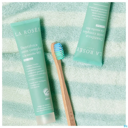 Dentifrice Soin Complet à la Menthe Bio Lot de 2x75ml + 1 Brosse à Dents Offerte