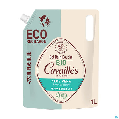 Rogé Cavaillès Bath Shower Gel for Sensitive Skin with Organic Aloe Vera Eco Refill 1L