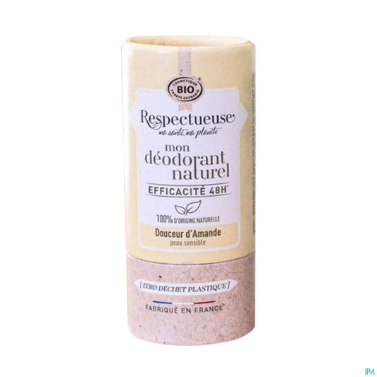 Deodorante solido biologico alla mandorla 48h 50g per pelli sensibili