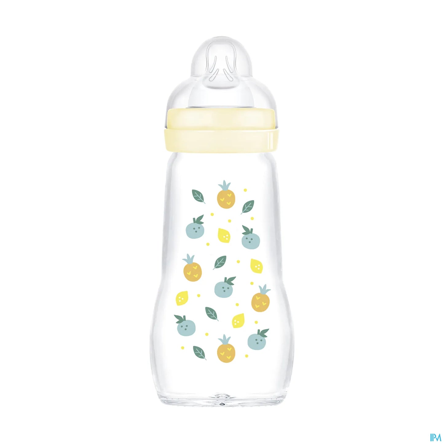 Biberon en Verre Premium 260 ml Blanc - Débit 2 Moyen Tétine SkinSoft