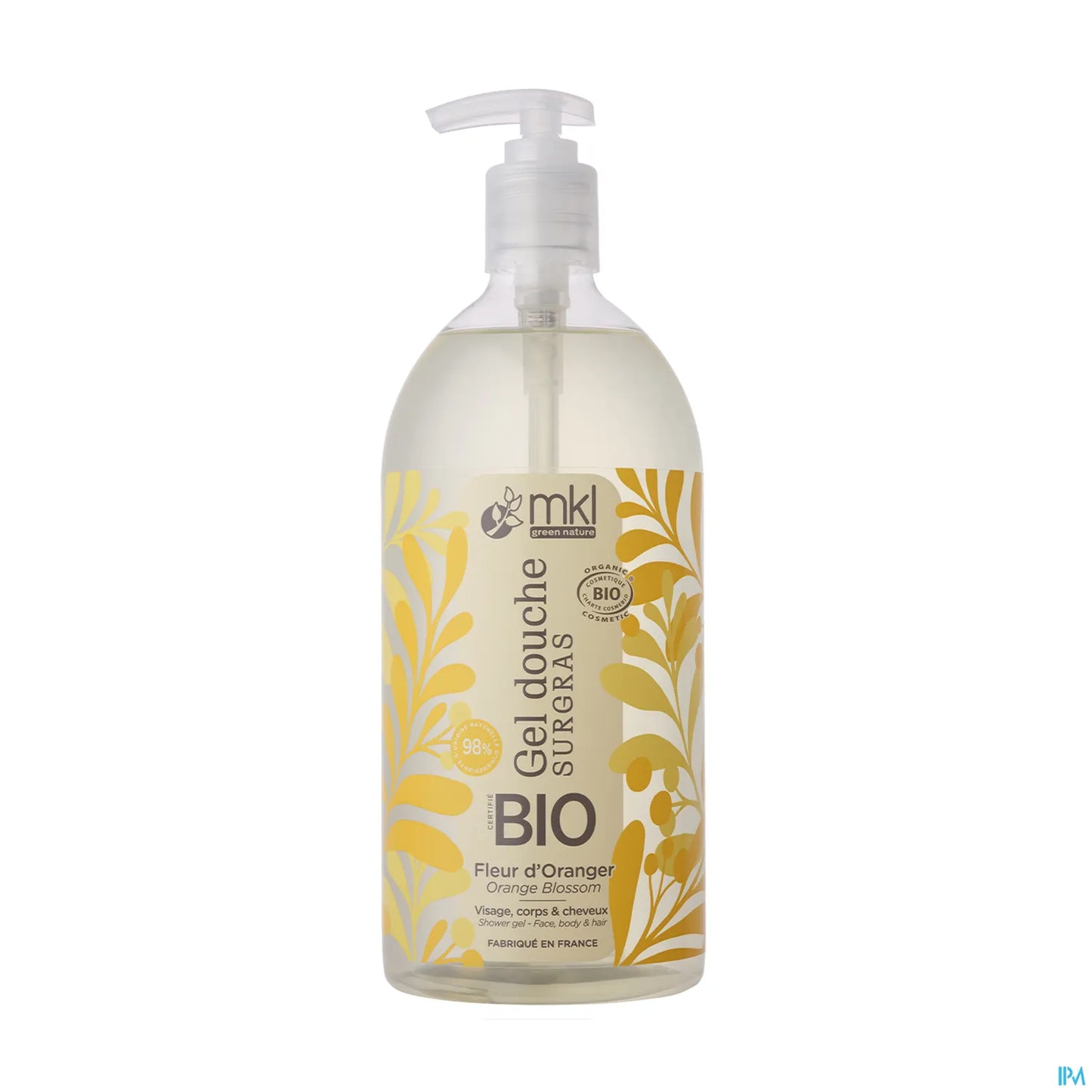 Green Nature Gel Douche Surgras Fleur d'Oranger Bio 1L