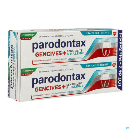 Dentifrice Gencives Sensibilité et Haleine Fraicheur Intense 2x75ml