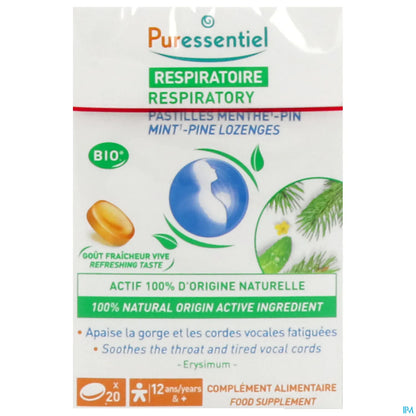Respiratoire Bio 20 Pastilles Menthe Pin