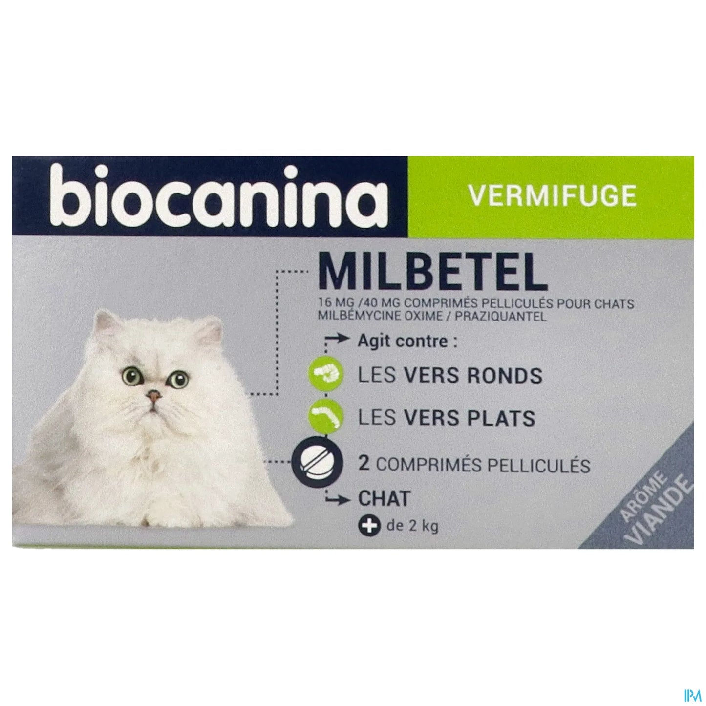 Milbetel Vermifuge 16 mg/40 mg Pour Chats 2 Comprimés