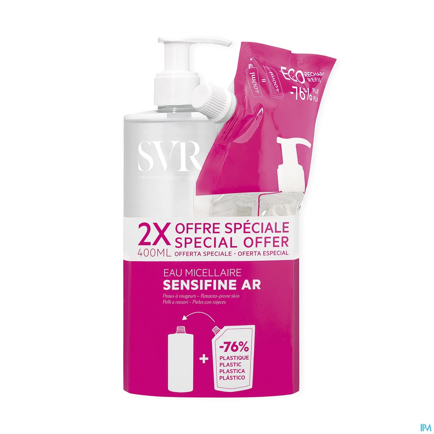 Sensifine AR Eau Micellaire 400 Ml Recharge 400 Ml