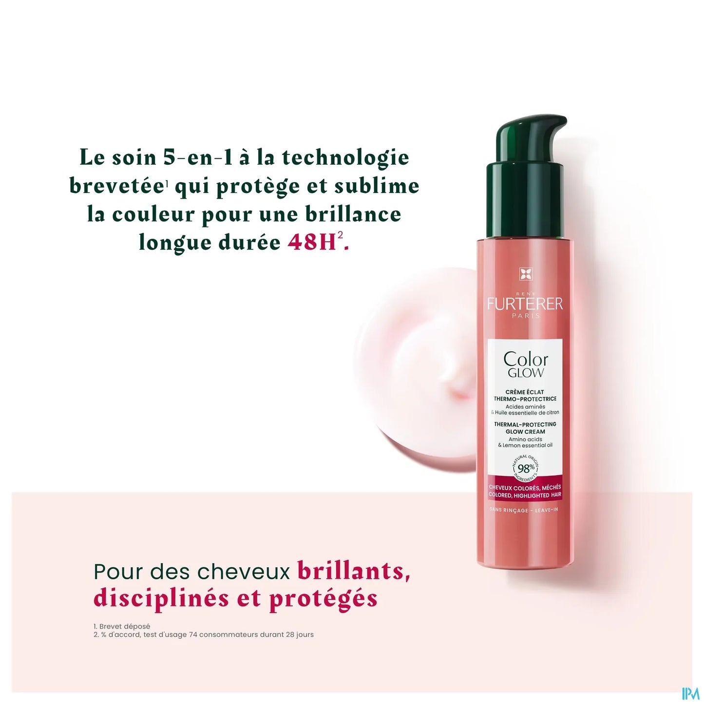 Crema illuminante termoprotettiva Color Glow, flacone con pompa da 100 ml