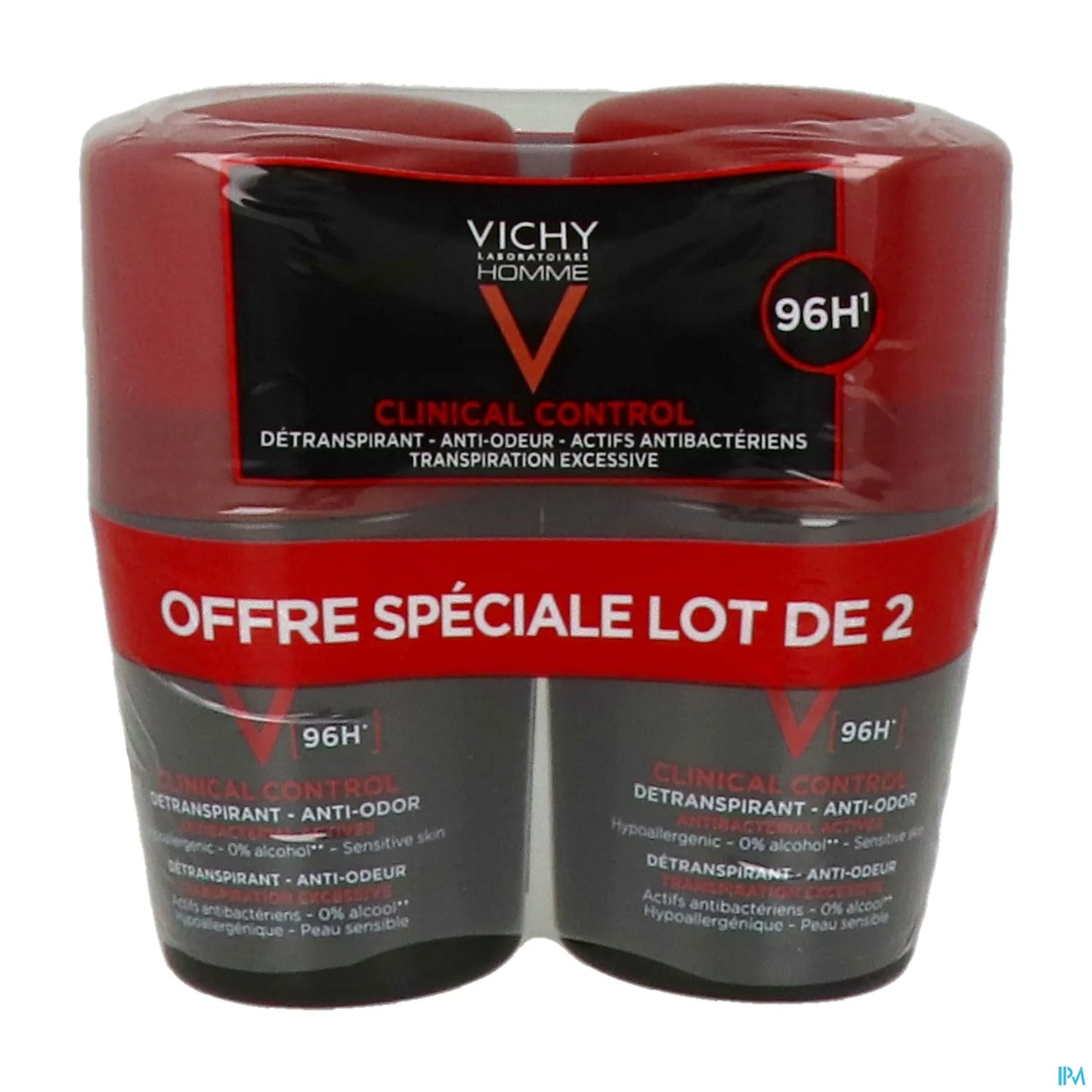 Homme Clinical Control Déodorant Anti-Odeur 96h Roll-On 2x50ml