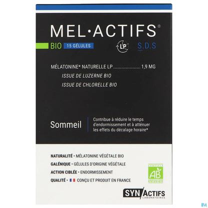 SynActifs Melagreen 15 Gélules Sommeil Réparateur et Anti Jet-Lag
