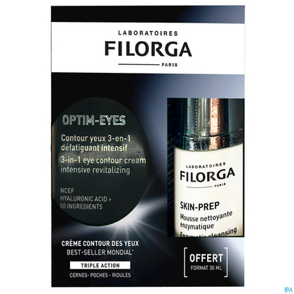 Optim Eyes 3-in-1 Eye Contour Cream 15 ml Free Foam Set