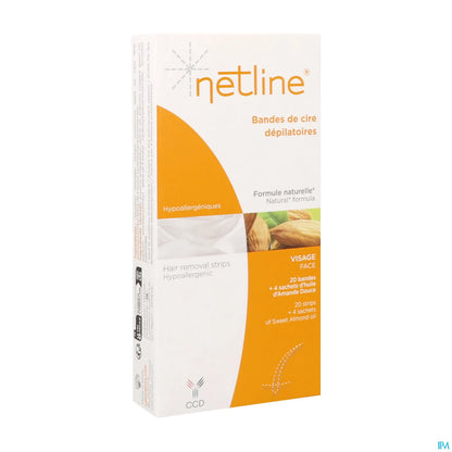 Bioes Netline Bandes Dépilatoires Hypoallergéniques Visage 20 unités