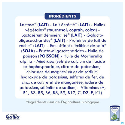Gallia Calisma Bio 2 Lait en Poudre 800 g